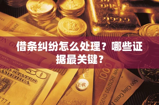 济南借条纠纷怎么处理？哪些证据最关键？