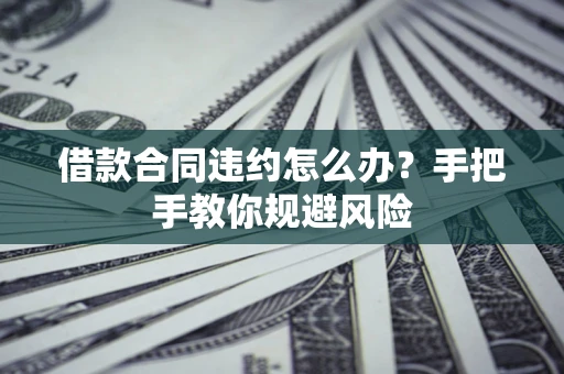 济南借款合同违约怎么办？手把手教你规避风险