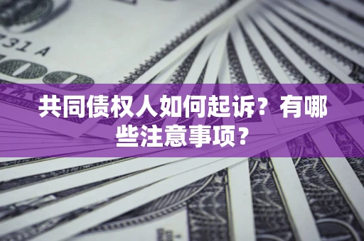 济南共同债权人如何起诉？有哪些注意事项？